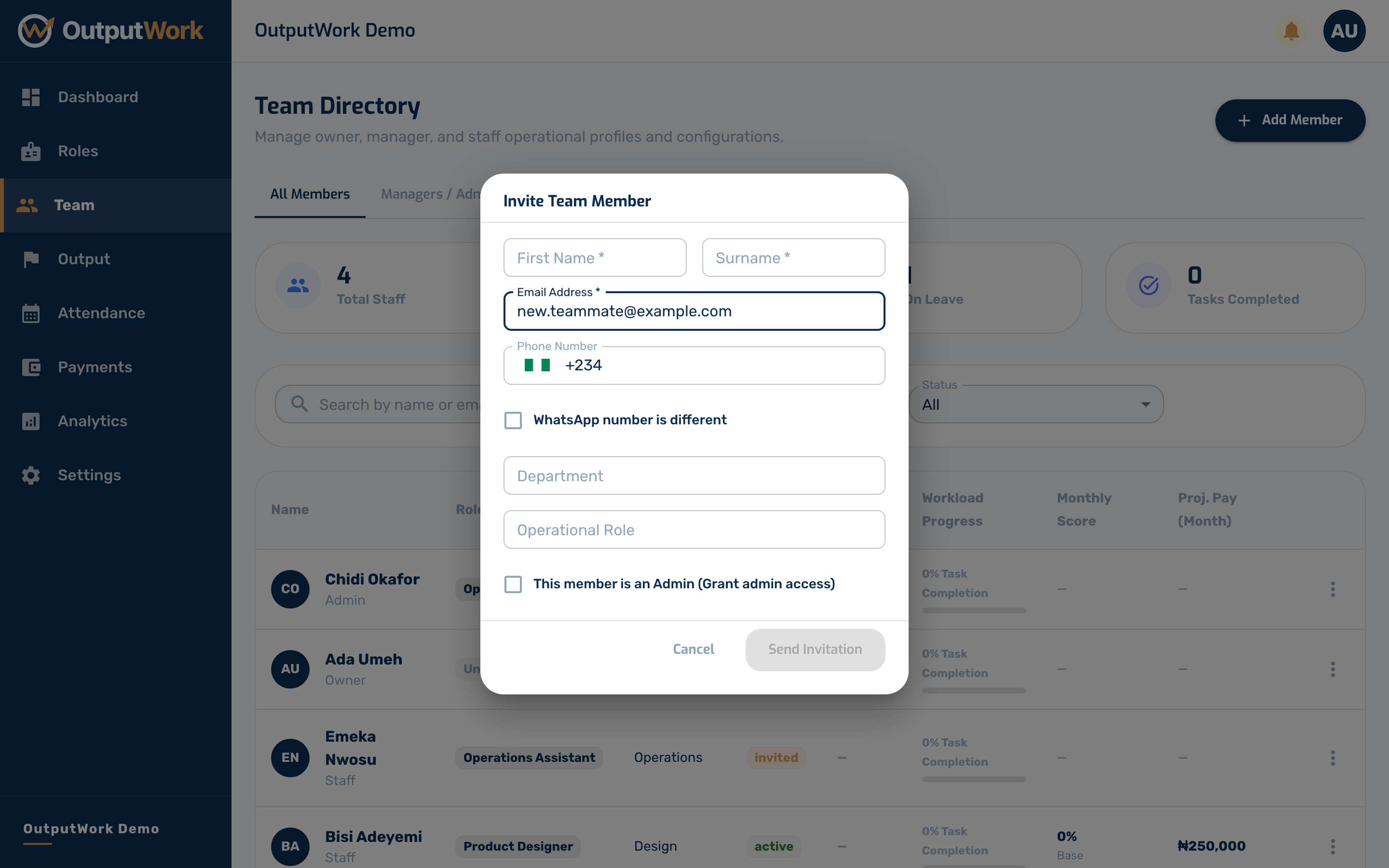 Fill in their name and email address, then work down the rest of the form. Three fields do more than they look like they do: