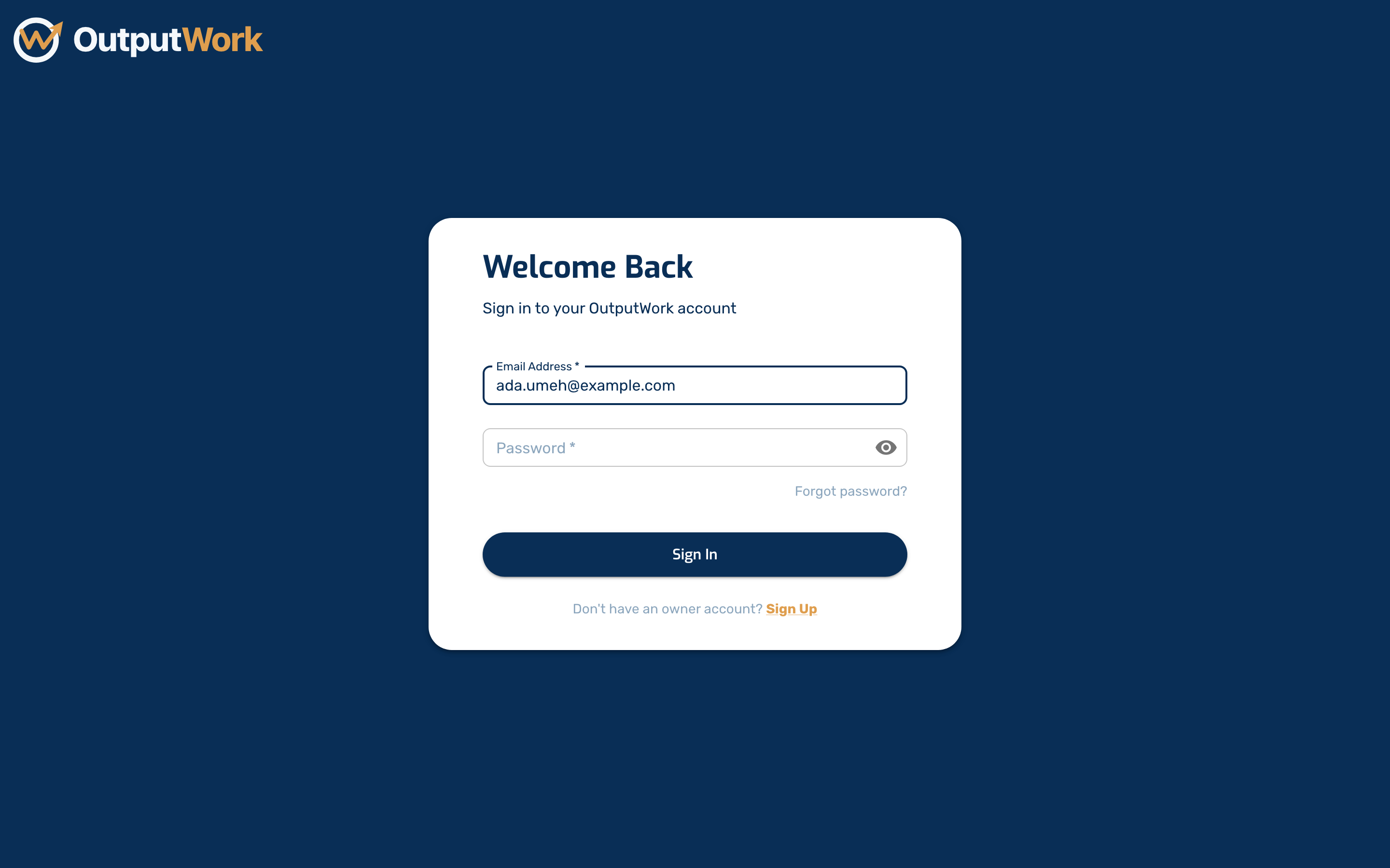 Enter the email address your organization invited you with.
